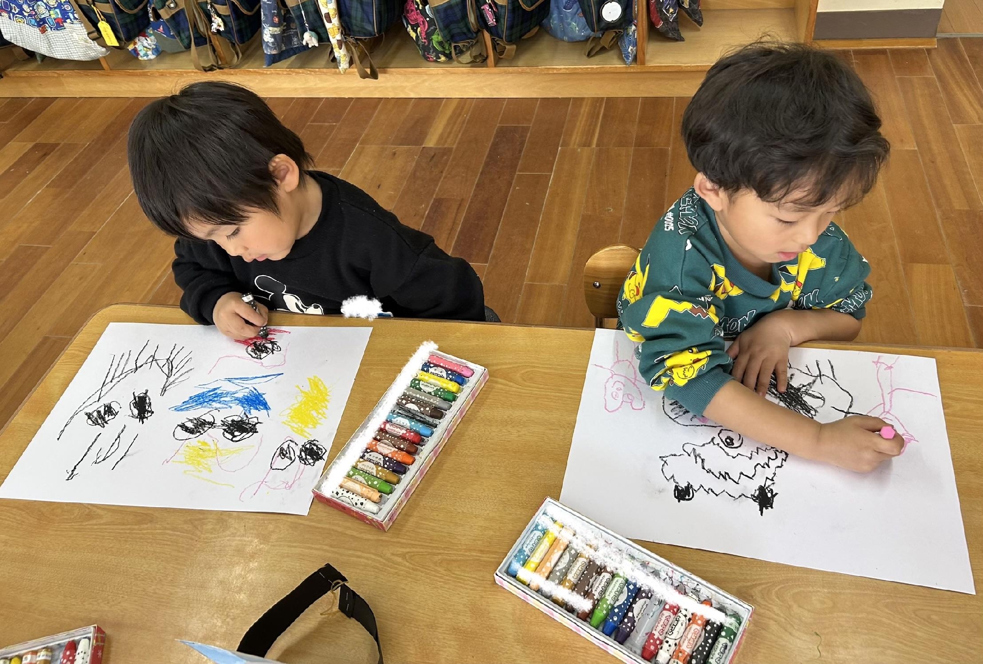 年少組 ごっこあそびの振り返り画